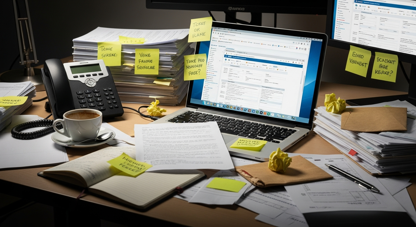 Chaos with post-its and papers